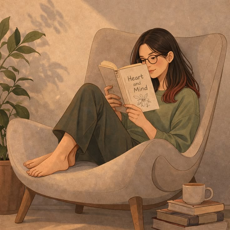 reading on the couch