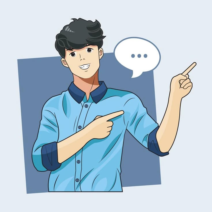 young business man pointing upper right vector illustration pro download